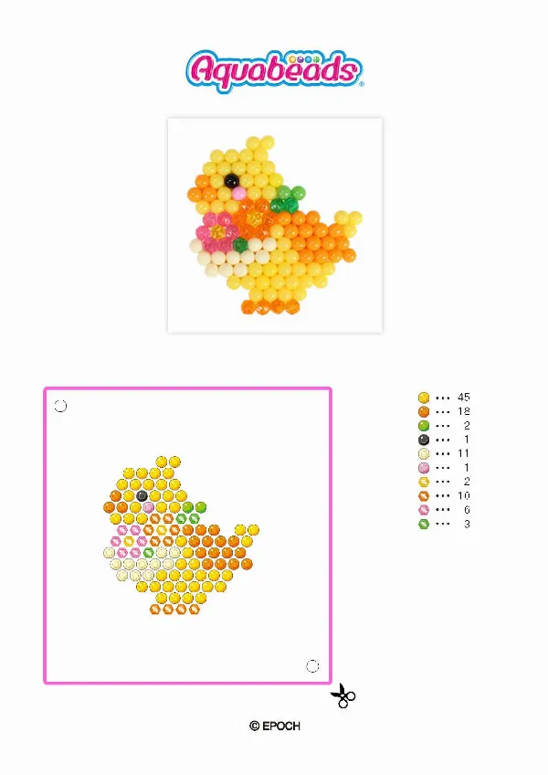 Aquabeads Chick Template